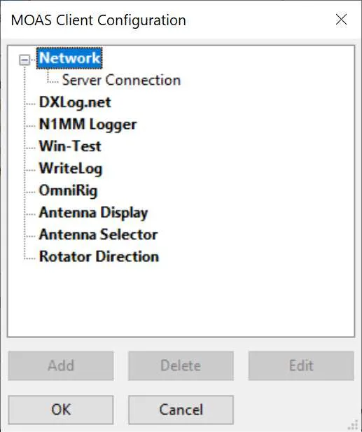 Configuration dialog