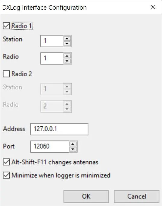 DXLog.net configuration dialog