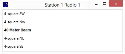 Centred antenna display